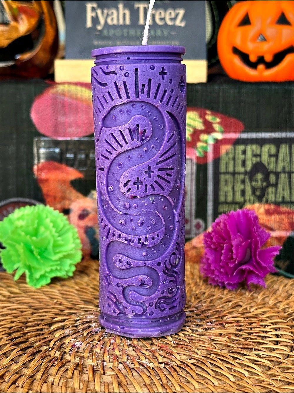 Purple Serpent Ritual Candle – Snake & Celestial Pillar